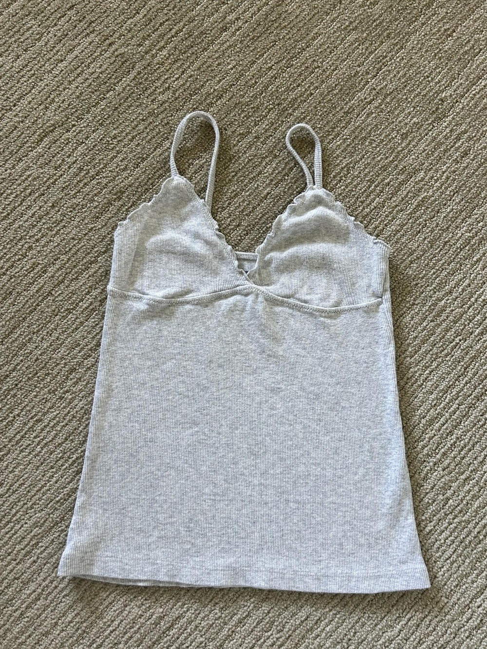 Silver Amara Ribbed Tank Top Brandy Melville